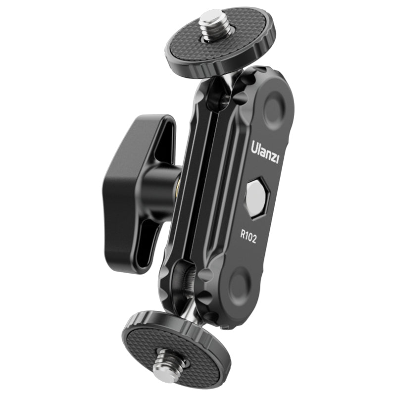 Ulanzi R102 Double Ball Head with dual adjustable joints and locking knob.