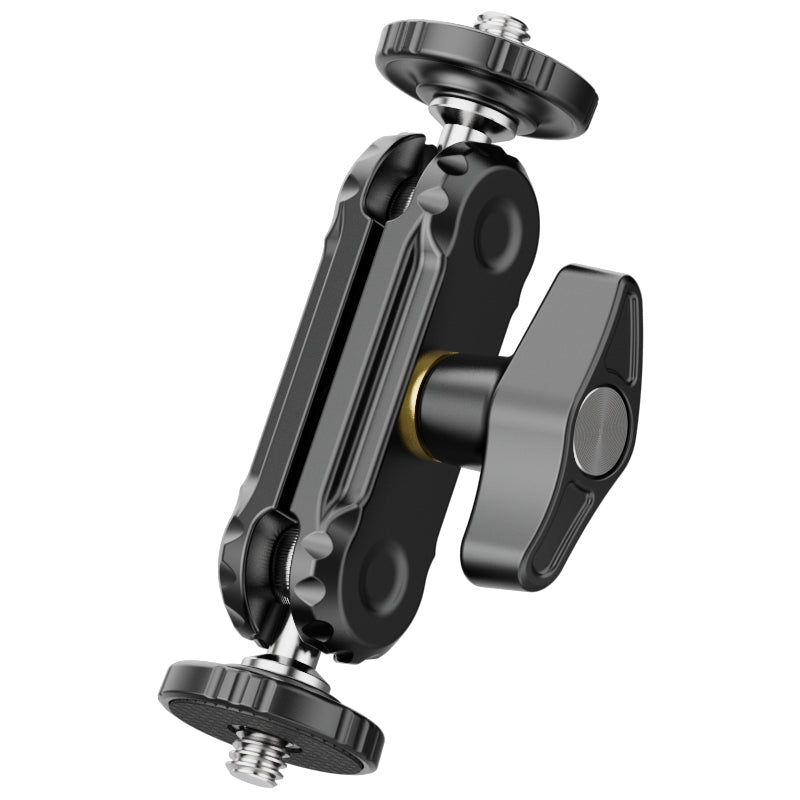 Ulanzi R102 Double Ball Head side angle with dual adjustable joints and knob.