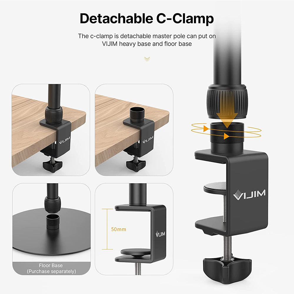 VIJIM LS10 Adjustable Camera Desk Mount Table Stand