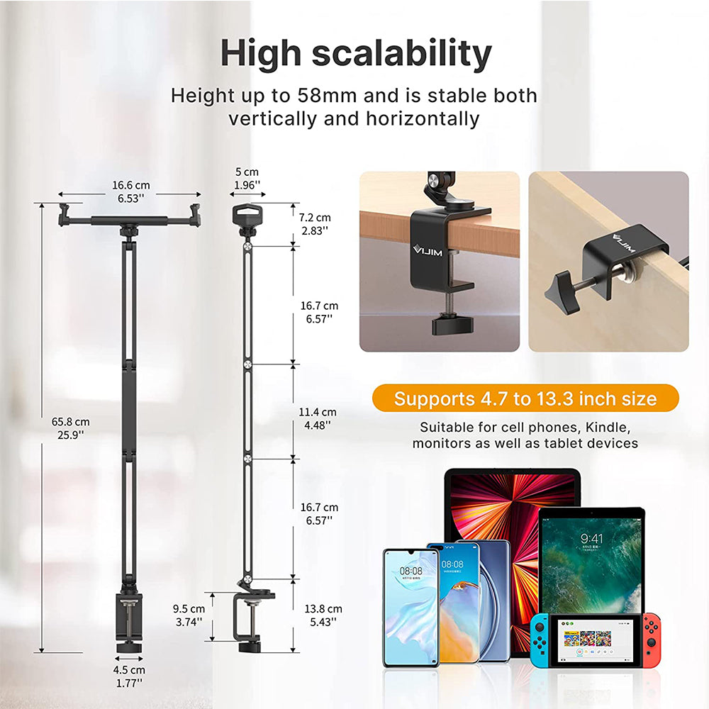 VIJIM Metal iPad Tablet Holder for Bed or Desk