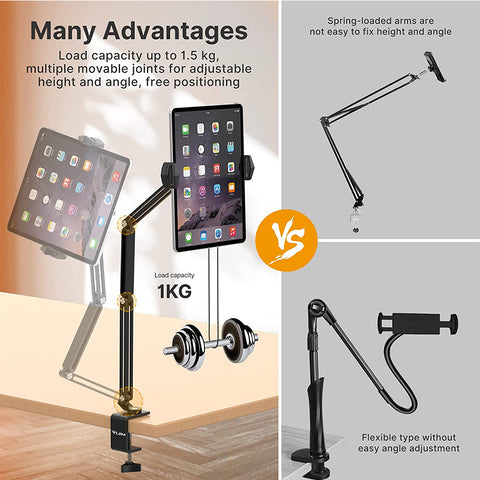VIJIM Metal iPad Tablet Holder for Bed or Desk