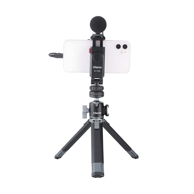 Ulanzi-soporte Vertical ST-06S para teléfono móvil, trípode con zapata fría  para micrófono, Clip ligero