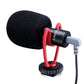 Ulanzi SAIREN VM-Q1 microphone with red shock mount and foam windscreen