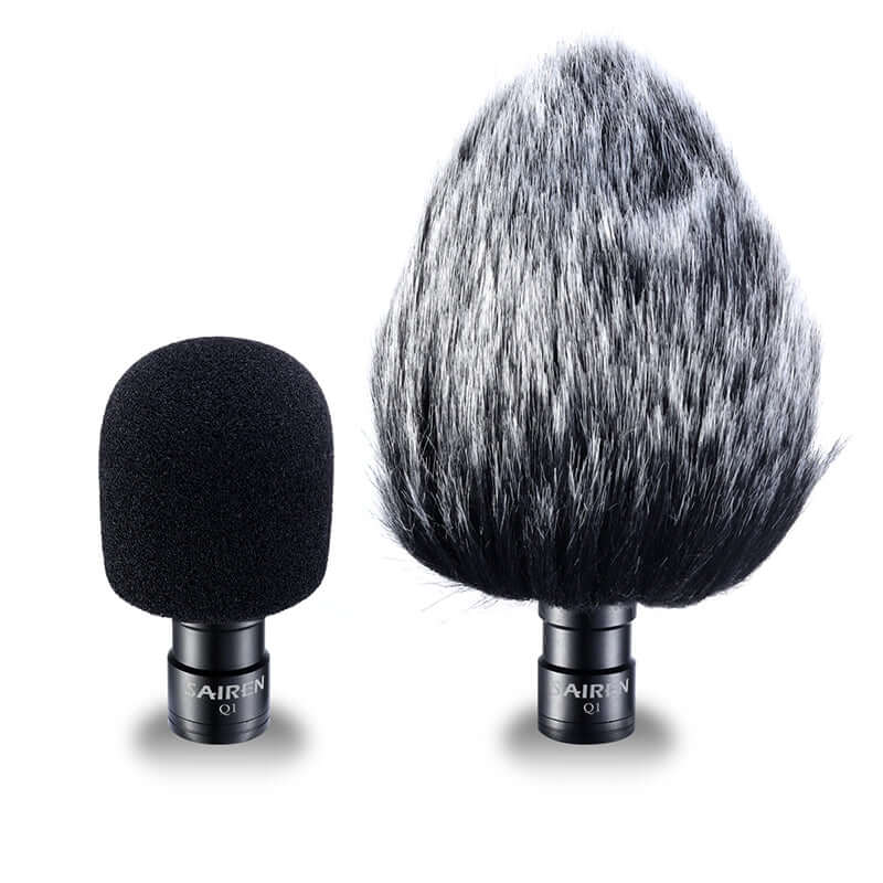 Ulanzi SAIREN VM-Q1 microphone with foam and furry windshields