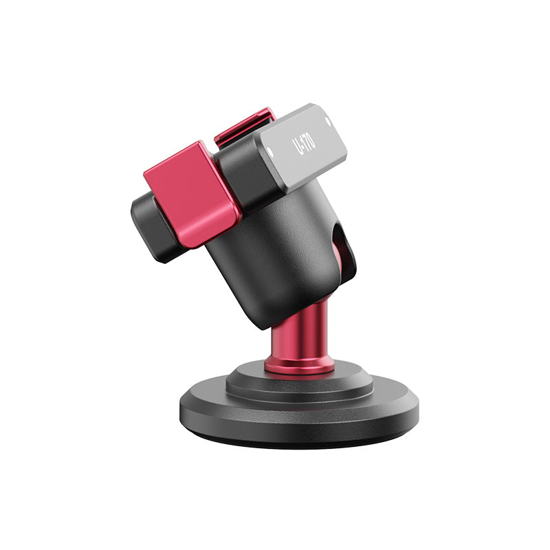 Ulanzi U-170 Magnetic Quick Release Head for DJI Action 2/3/4, aluminum alloy, black and red design.