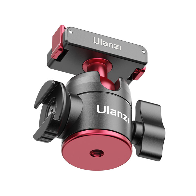 Ulanzi U-180 Magnetic Ball Head for DJI Action Cameras - Black and Red Design.